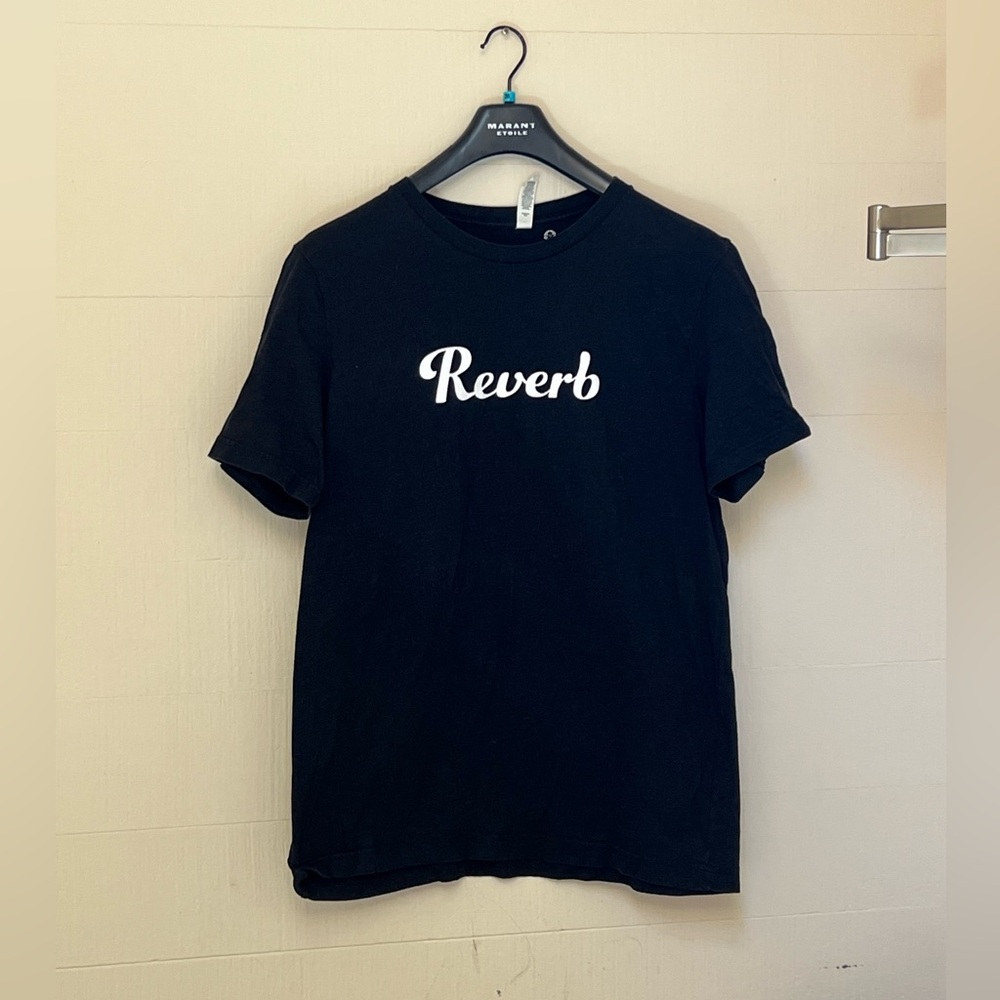 Men's Black Reverb Logo T Shirt- Large